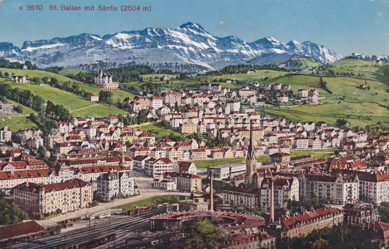 Ansichtskarten: St. Gallen mit Säntis – Gebraucht aus Cormoret von Pascalll2001