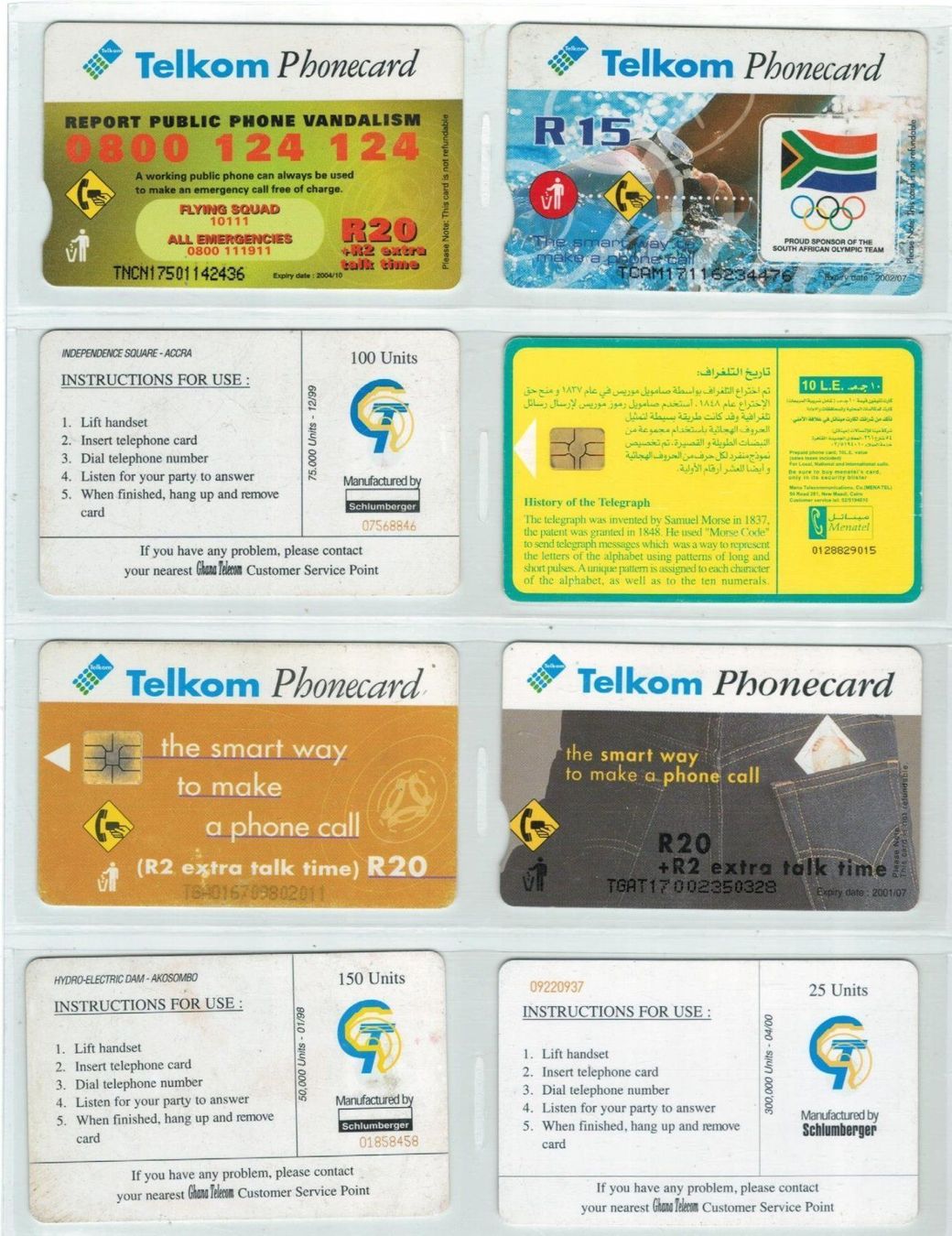 Cartes de téléphone: 8 Telefonkarten Afrika – D'occasion à Zürich par tol_b7c7 1