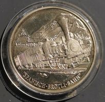 Gedenkmedaille Spanisch - Brötli - Bahn 1998 Polierte Platte