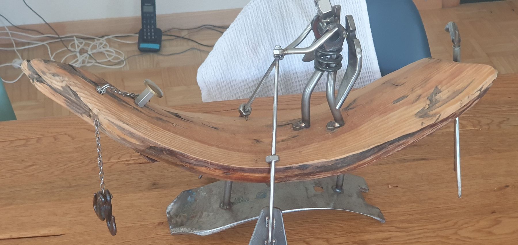 Sculture & Statue: Kunst, Deko, Metall-Holz Skulptur – Nuovo (secondo la descrizione) da Kleinandelfingen venduto da Hansoloo 4