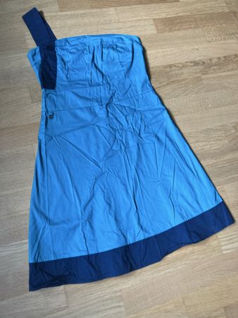 Sommerkleid Skunkfunk, türkis/blau, One-Shoulder
