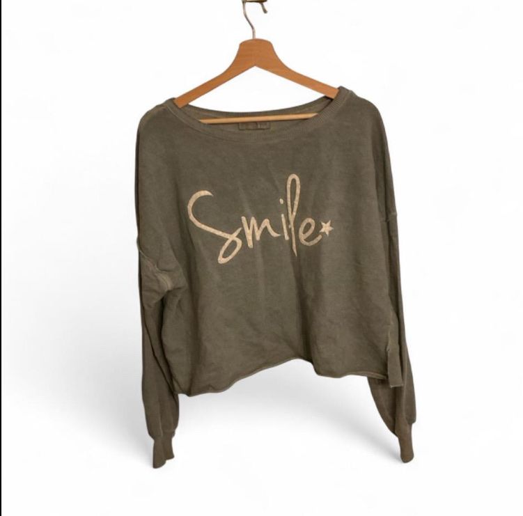 Pullover & Sweatshirts: Oversized Pullover türkis mit "Smile" Print Grösse S-L – Neu (gemäss Beschreibung) aus Zürich von cel_cw9k