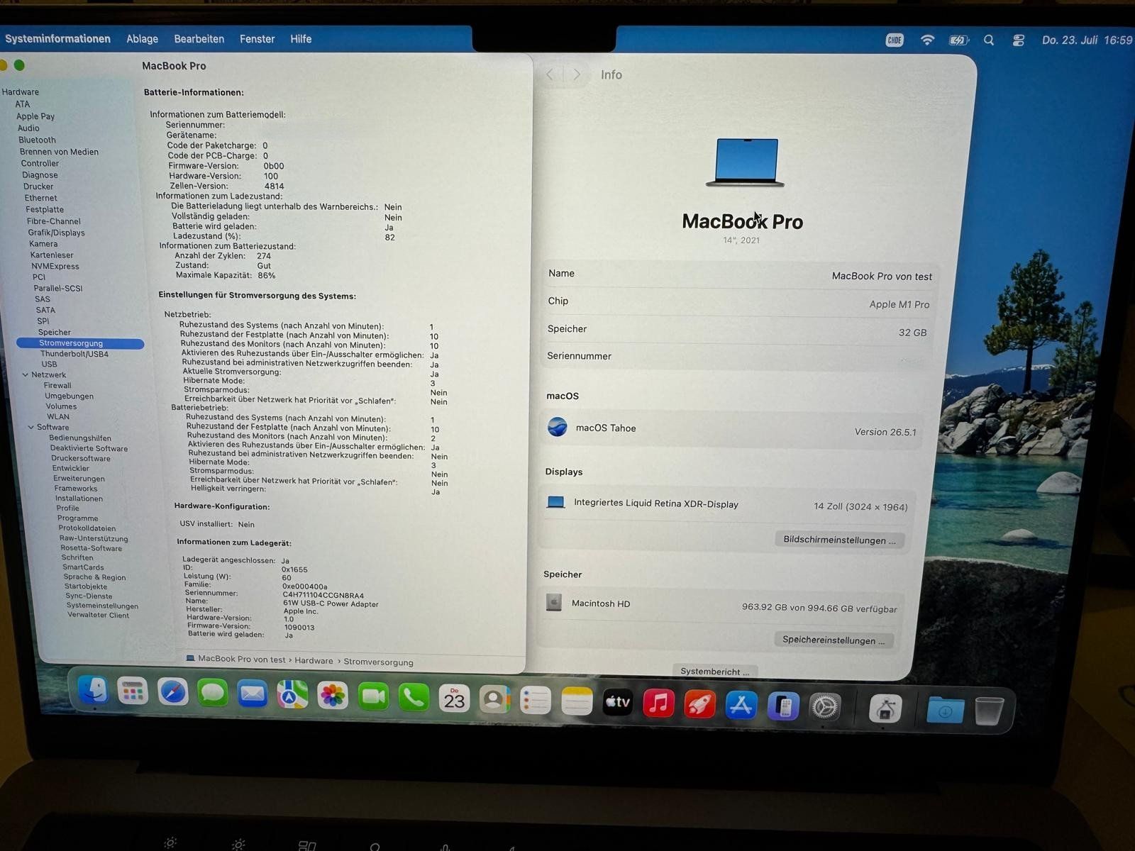 Apple Notebook: MacBook Pro M1 Pro, 32GB RAM, 1TB SSD, 10C CPU, 16C GPU, CH – Usato da Forch venduto da MarjanDings 1