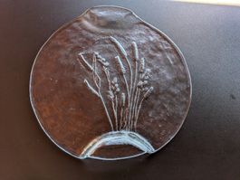 Torteplatte mit Ährenmotiv, Glas