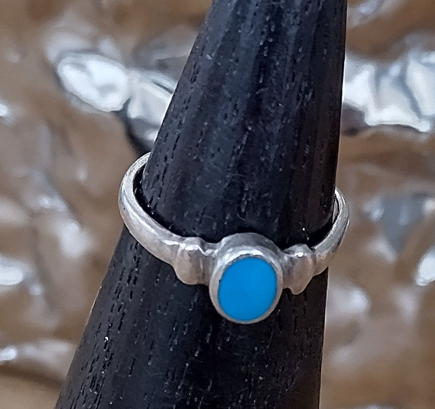 Ringe: KLEINER SILBER RING 925 MIT TÜRKIS Gr. 47 – Gebraucht aus Romanshorn von BoutiqueA