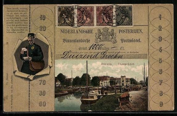 Cartoline postali: Almelo, Havenkom, Bildnis eines Postbote – Usato da Berlin venduto da bartko-reher