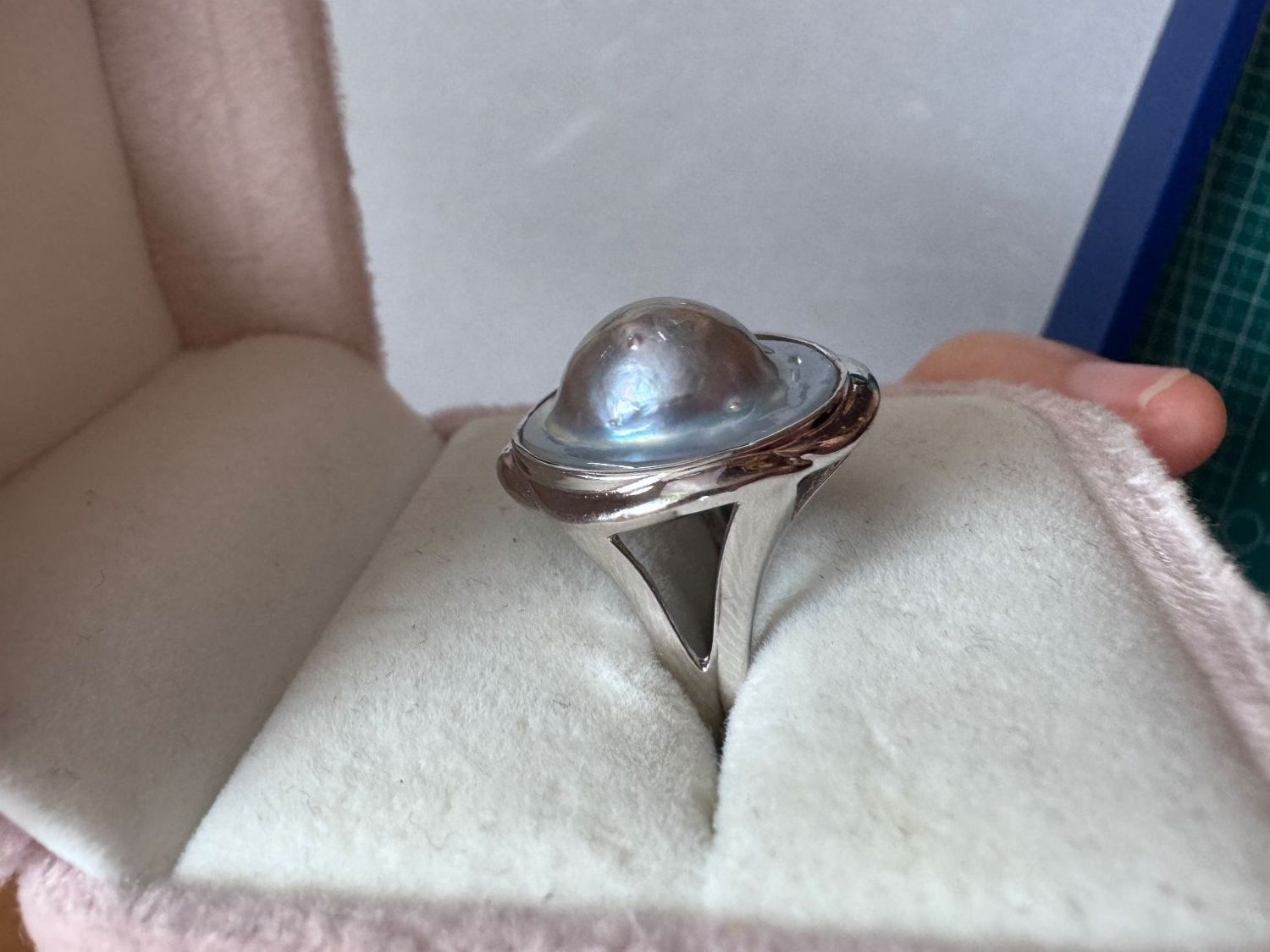 Ringe: Eleganter 925 Silberring mit Mabe Perle Gr.57 – Gebraucht aus Zürich von hanna1990 1