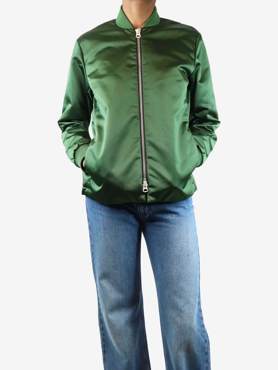 Acne Studios Giacche: Grüne Acne Studios Bomberjacke Gr. 38 Satin – Nuovo (secondo la descrizione) da Luzern venduto da w.welihodska