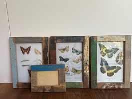 Bilderrahmen Holz Vintage Stil mit Farbdetails