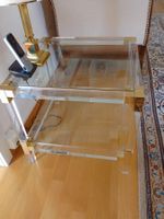 Vintage Acryl Messing Beistelltisch Hollywood Regency Design