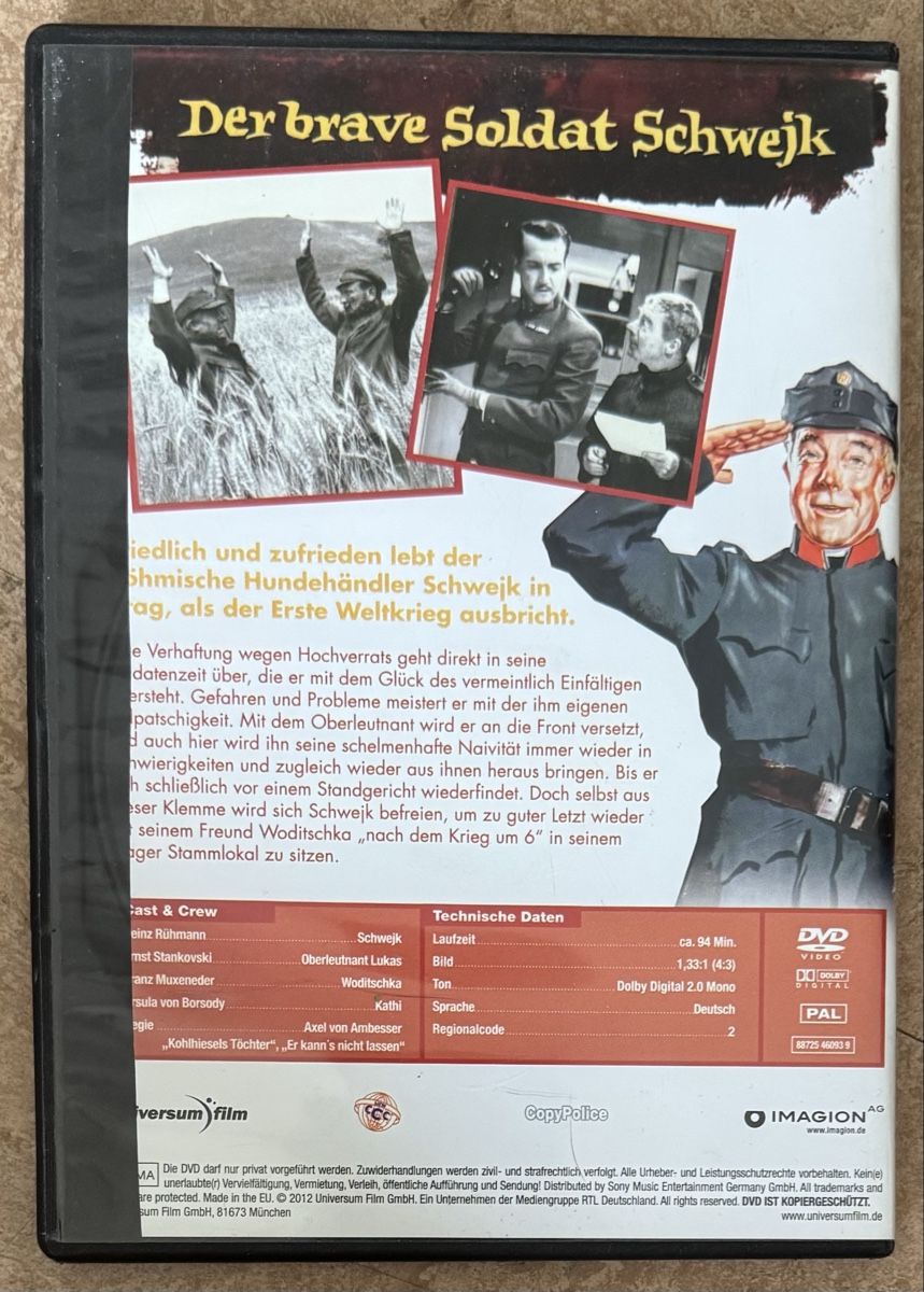Tutti i DVDs: DER BRAVE SOLDAT SCHWEJK – Usato da Dietikon venduto da AndreaSch01 1