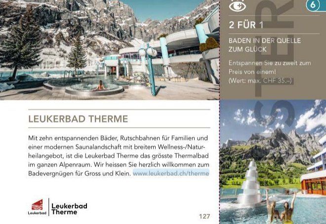 2 für 1, Leukerbad Therme Eintritt | Kaufen auf Ricardo