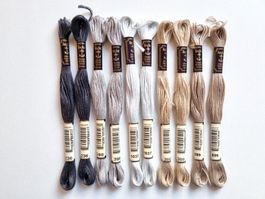 Anchor Vintage Palette Nebelgrau –10 x Mouliné Baumwolle