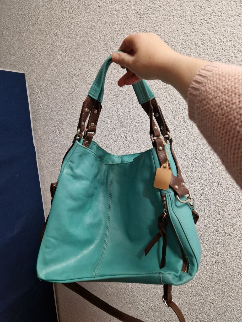 Borse da donna: Sac en cuir Turquois – Usato da Riaz venduto da Murielbhs 1