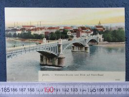 BASEL WETTSTEINBRÜCKE GEGEN KLEIN-BASEL AK