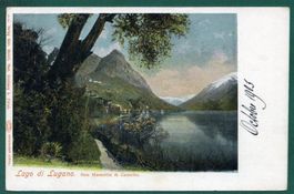 Lago di Lugano, San Mamette e Castello, ungelaufen, ca. 1900