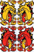 Bulldoggen Sticker Bunt 4 Bogen Hunde Aufkleber Dekor NS10