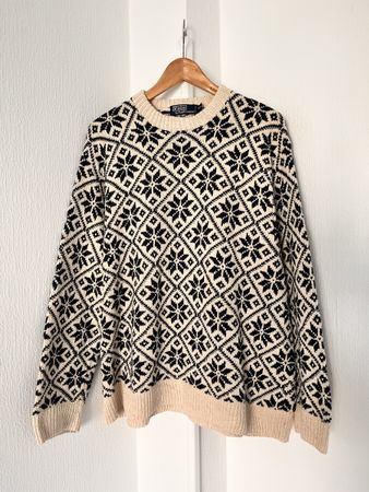 Pullover Polo Ralph Lauren Muster beige schwarz XXL