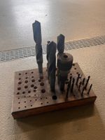 Bohrer Set, viele verschiedene Grössen, Holzbrett Antik