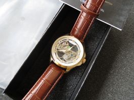 Skelett-Herren Uhr vergoldet