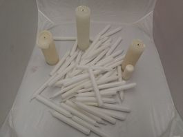 Kerzen, Wachs, Kerzenwachs, Weiss Konvolut, 6 Kilo