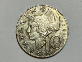 10 Schilling 1958 Republik Österreich silber.guter Zustand