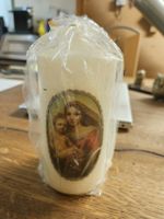 Neue Kerze mit Maria und Jesus Motiv, ungebraucht (H)