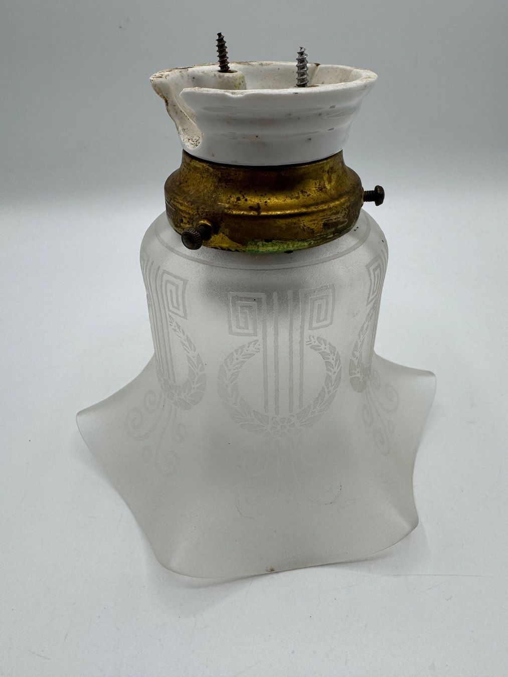 Lampade: Vintage Glas Lampenschirm,  Lampe – Usato da Sachseln venduto da BONATI01