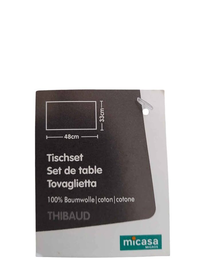 Sottobicchieri: 2 Tischsets Baumwolle türkis grau gestreift NEU – Nuovo e nell'imballaggio originale da Aarburg venduto da Glitzerschein 2