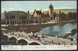 Zürich,  Bahnhofstrasse,  Tram  Pferdewagen  1905
