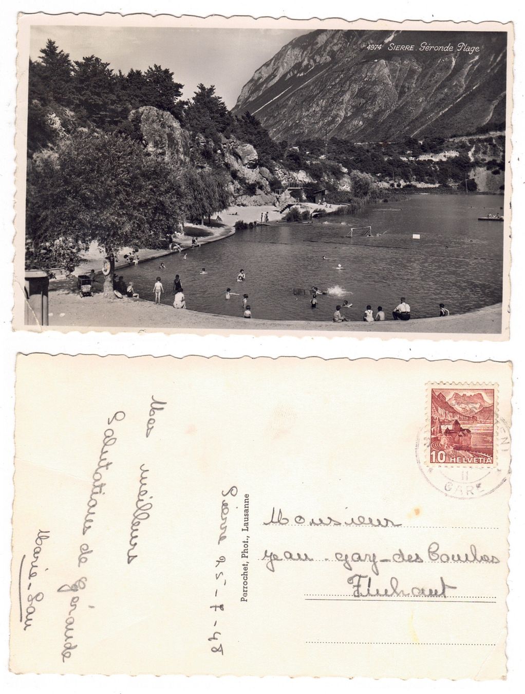 Ansichtskarten: Sierre, Géronde-Plage – Gebraucht aus La Tour-de-Peilz von amjust