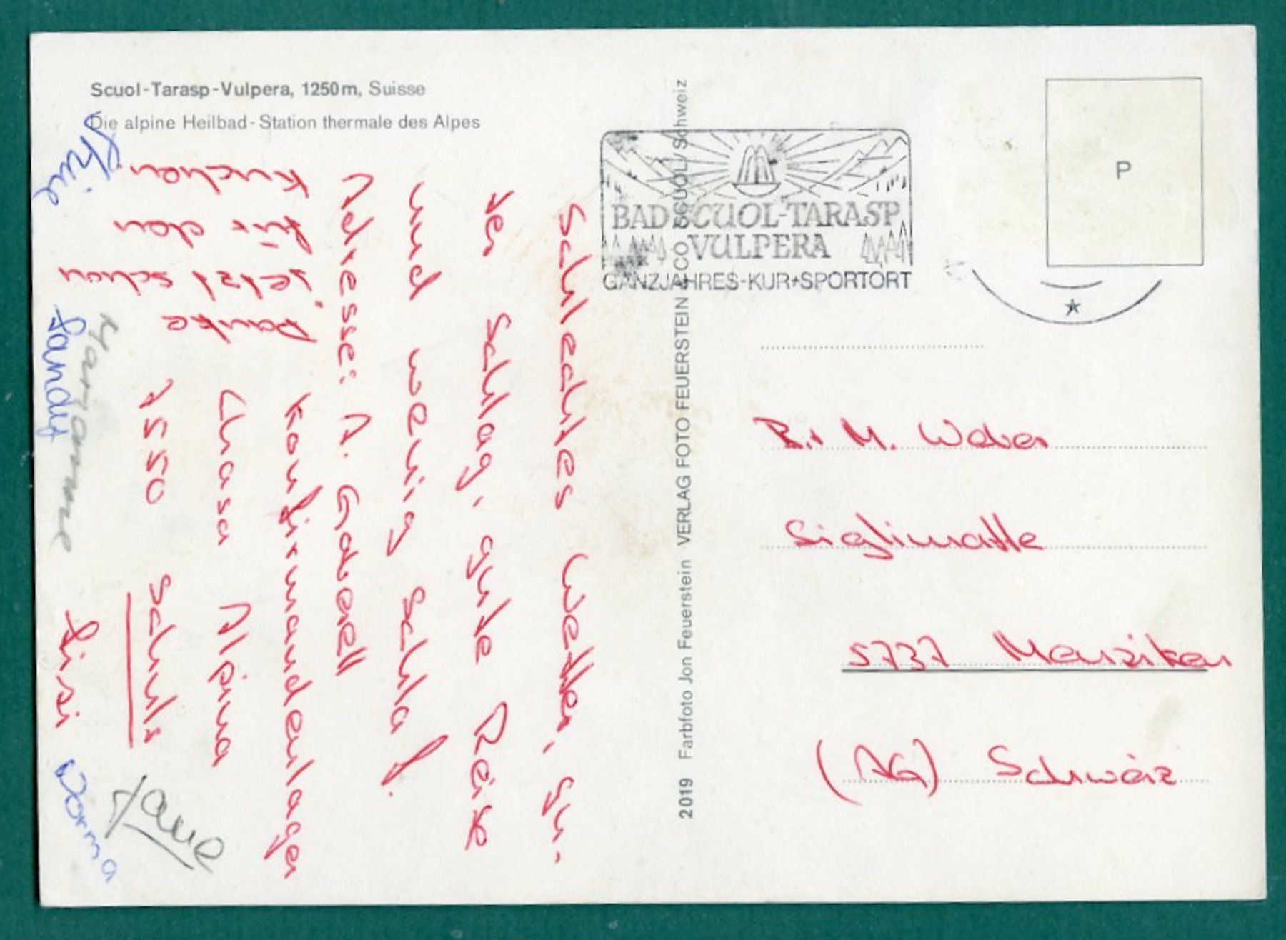 Ansichtskarten: Scuol - Tarasp - Vulpera, 3 Ansichten, gelaufen, Grossformat – Gebraucht aus Sargans von Hausi1951 1