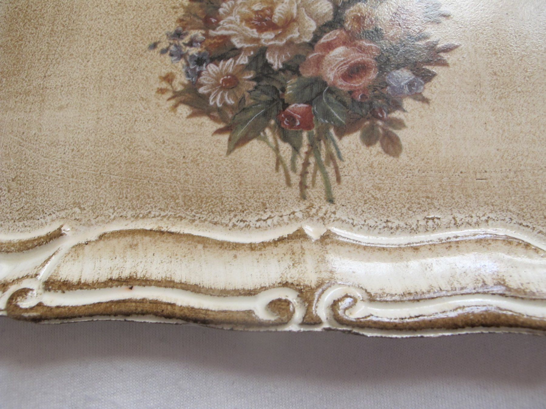 Piatti di portata: Schönes Vintage Tablett Holztablett Shabby chic Deko – Usato da Löhningen venduto da Chimae67 3