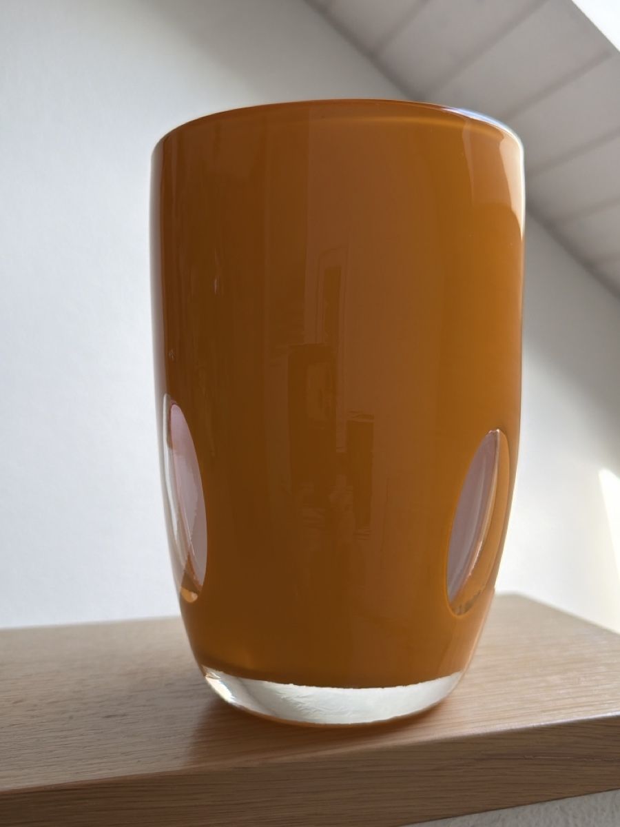Vasi & Recipienti: Glasvase Orange mit klaren Einschlüssen. – Usato da Biberist venduto da Momo33 2