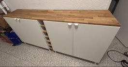 Sideboard weiss mit Holzplatte