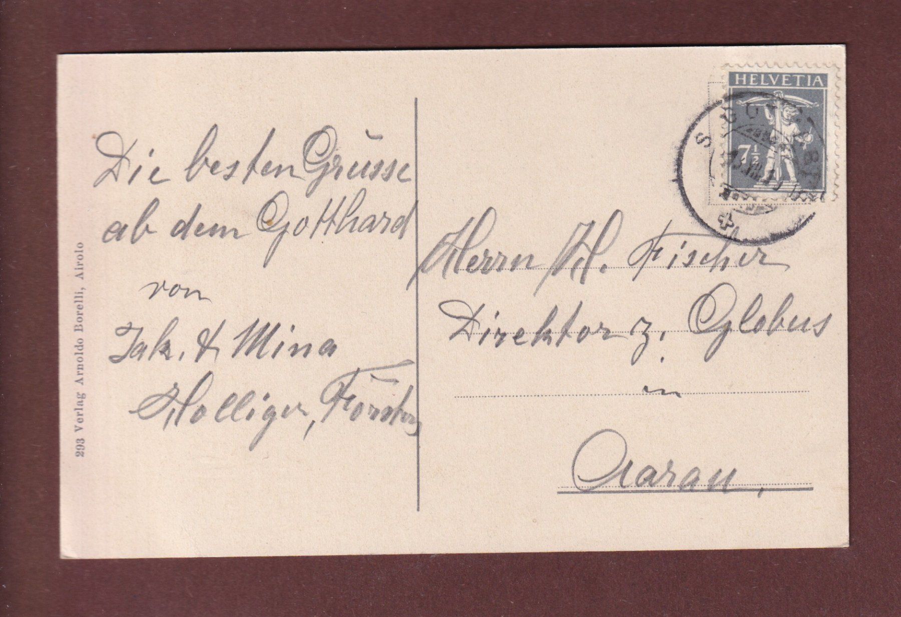 Ansichtskarten: GOTTHARD-HOSPIZ - 1919 – Gebraucht aus Pully von nicecards-shop 1