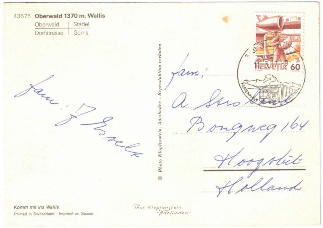 Cartoline postali: Oberwald - 4 Bild AK – Usato da Binningen venduto da Mountainrider 1