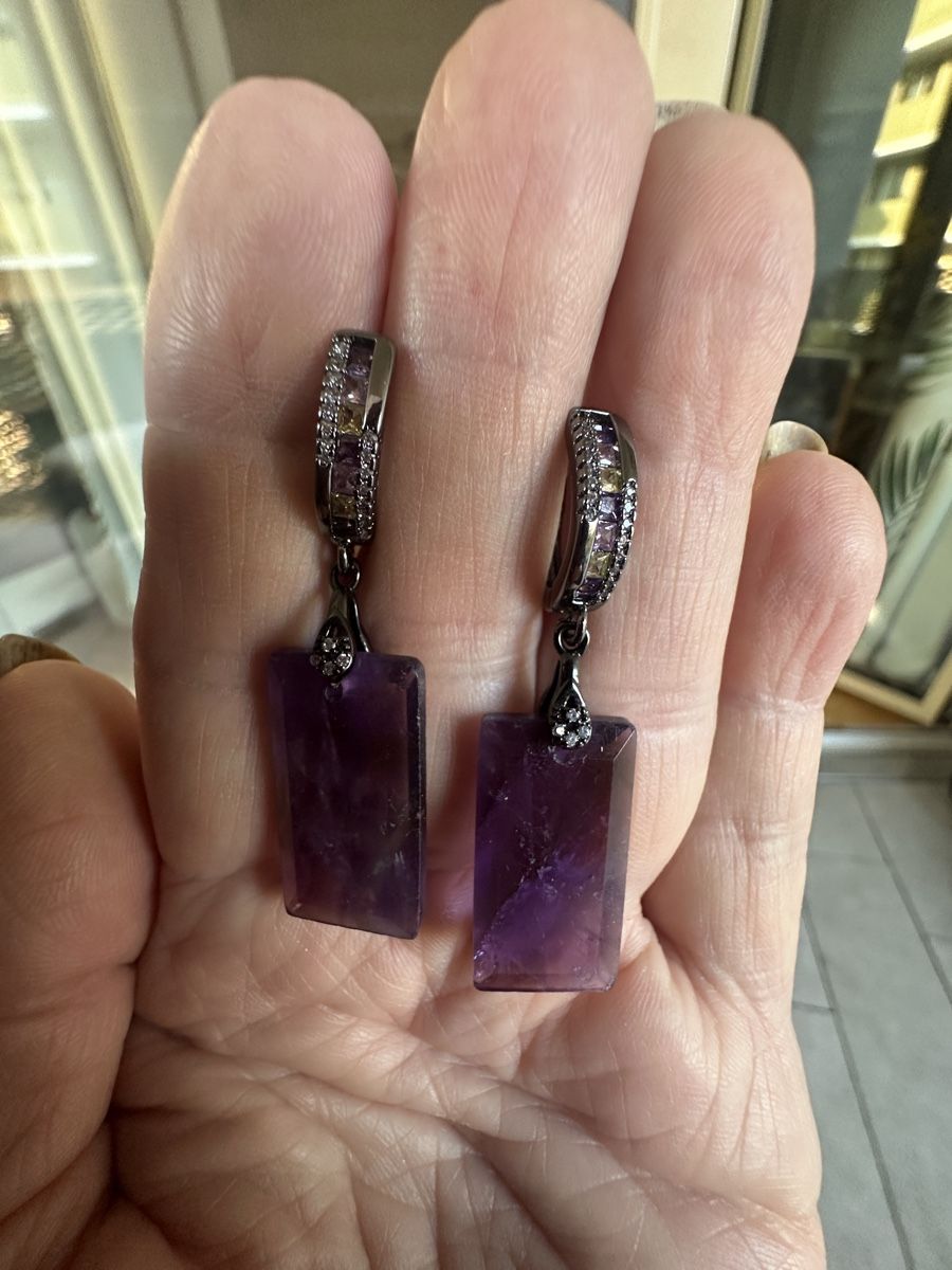 Orecchini pendenti & Orecchini a lobo: Elegante Amethyst Ohrringe,  Handarbeit – Nuovo e nell'imballaggio originale da Kriens venduto da Hortensie6 3