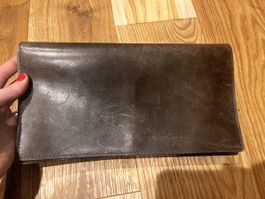 Leder Clutch Vintage gross braun Handtasche Tasche