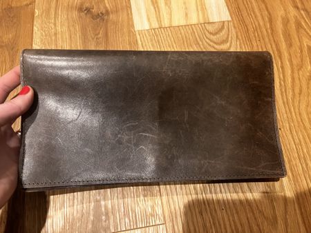 Leder Clutch Vintage gross braun Handtasche Tasche