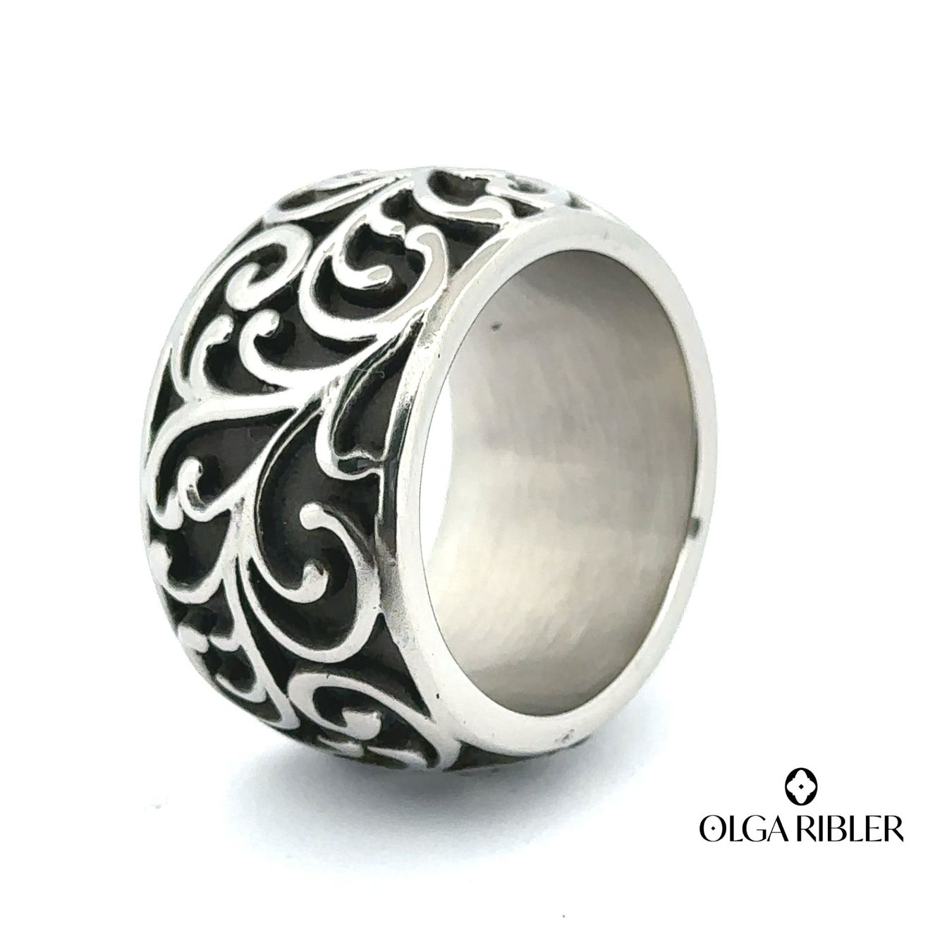 Olga Ribler Ringe: Edelstahl Statement Ring mit Perle Ringgrösse 57 – Neu (gemäss Beschreibung) aus Luzern von Schmuckoutlet