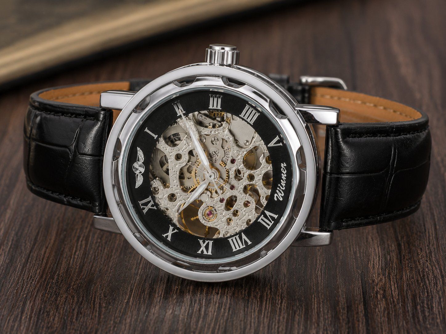 Montres: WINNER Skeleton Automatikuhr  Schwarz/Silber – D'occasion à Brüttisellen par itprofisgroup 1
