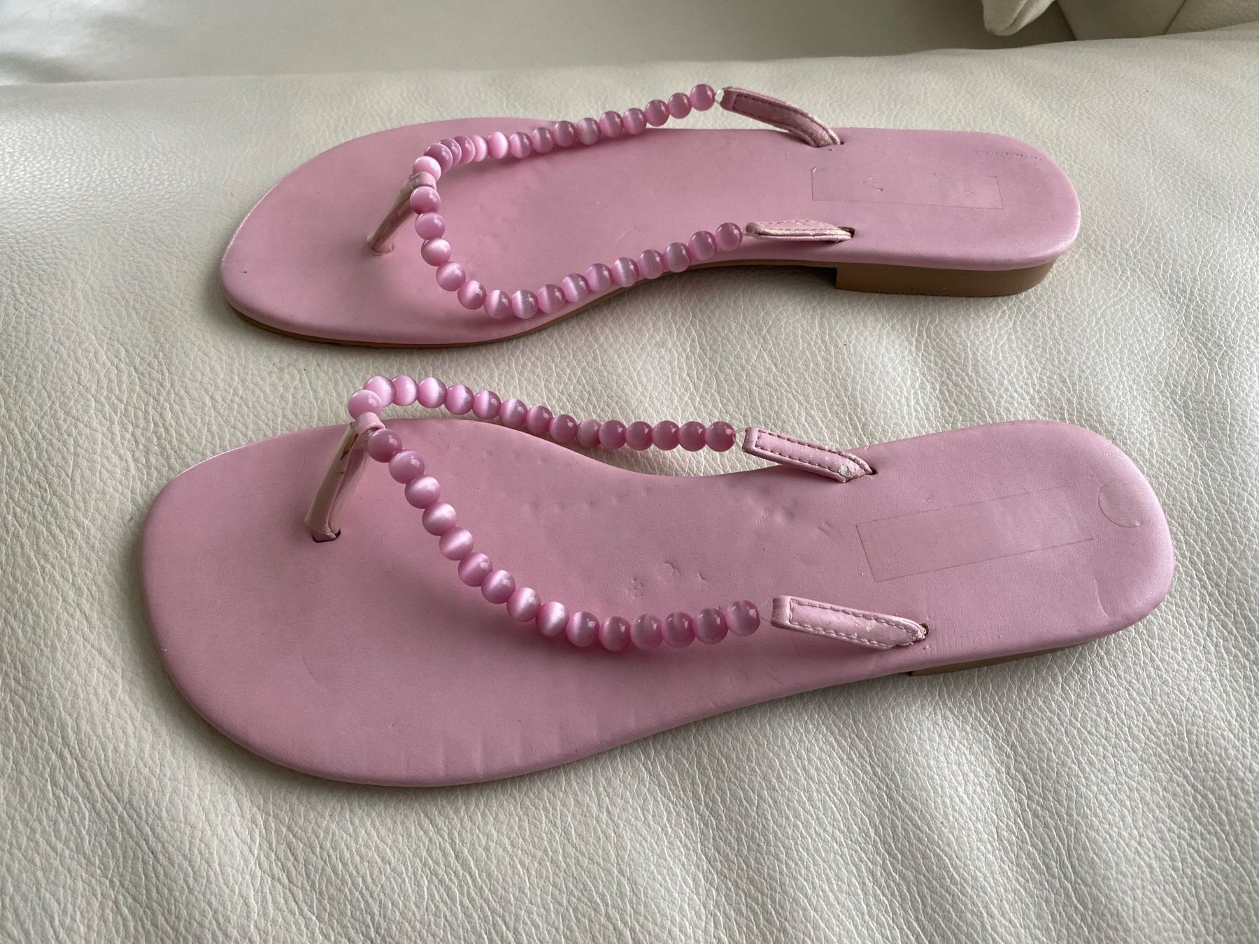 Scarpe da donna: SUMMERTIME - stylische/edle Flip-Flops mit Perlen, rosa, 38 – Usato da Winkel venduto da ferrari2022