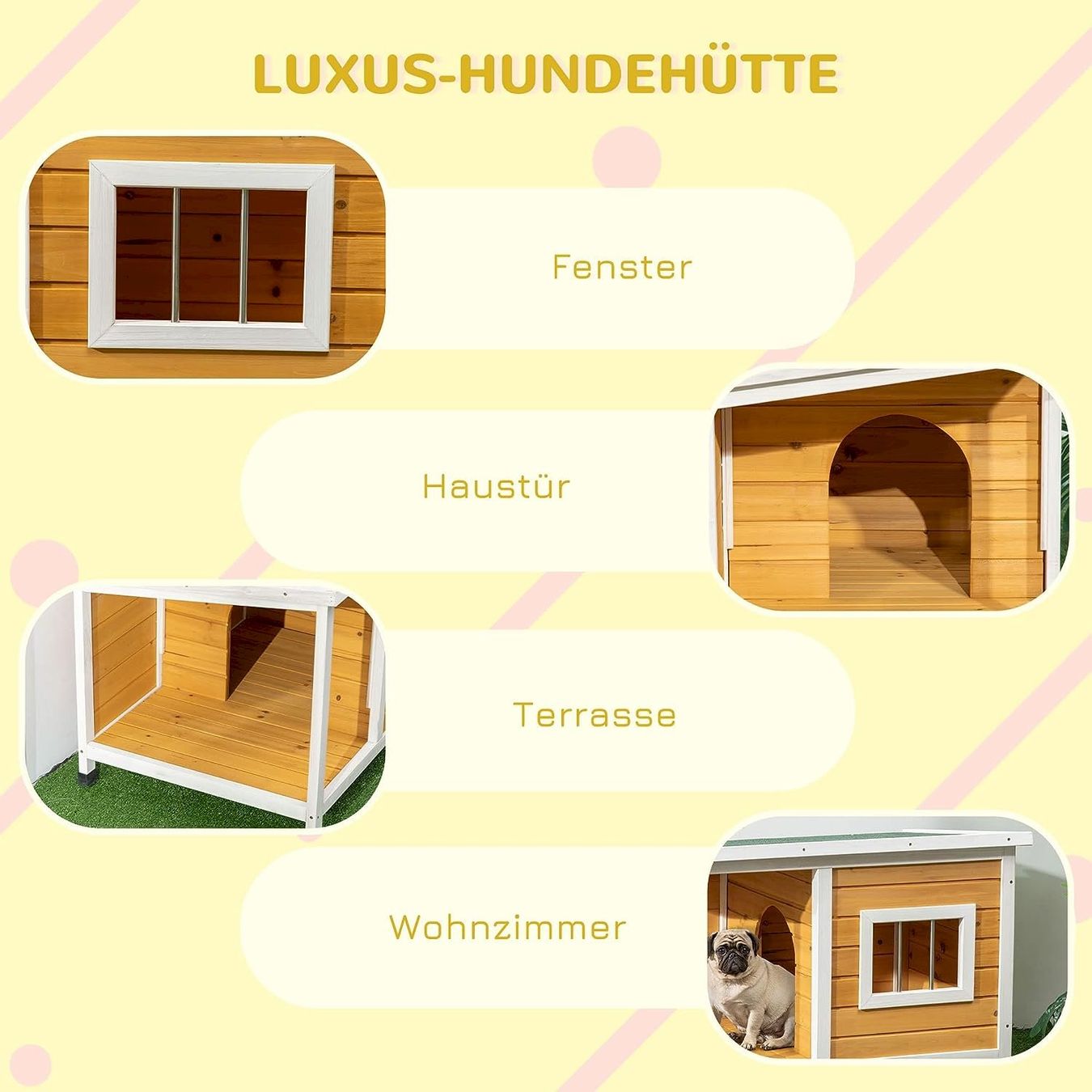 Liege- & Schlafplätze: PawHut Hundehütte mit Veranda – Neu und originalverpackt aus Bottighofen von zaap 6