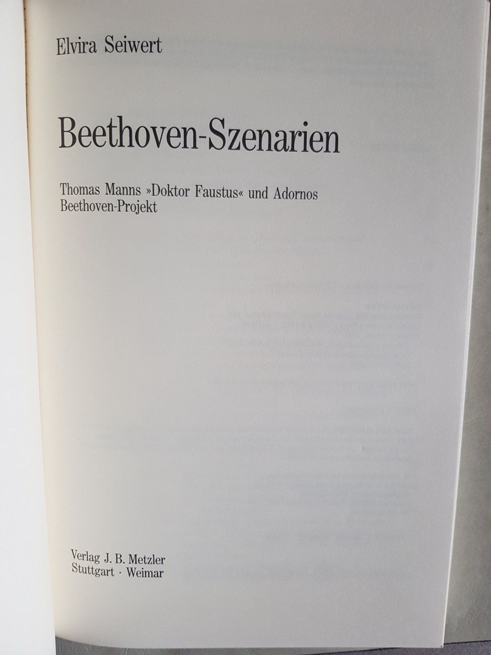 Libri: Beethoven-Szenarien - Thomas Manns Doktor Faustus ... 1995 – Usato da Walterswil BE venduto da Lonitti 3