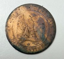 1 x Dix Centimes Münze 1864  Napoleon III Empereur
