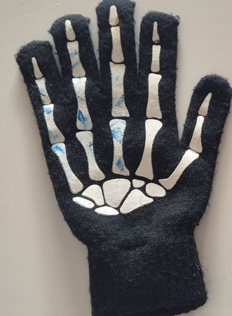 Skelett Handschuhe Schwarz Halloween Kostüm Grösse OneSize