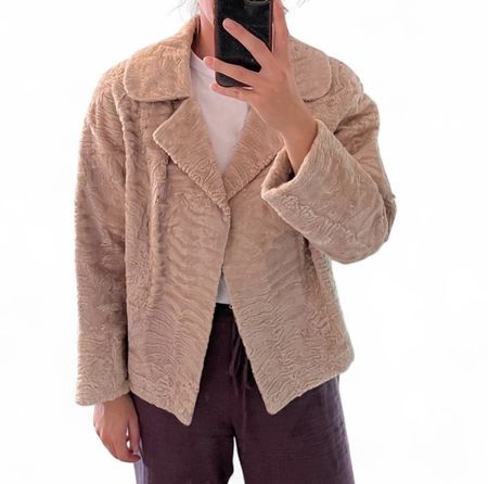 Retro Vintage Jacke, Grösse M, Top Zustand, echtes Fell!
