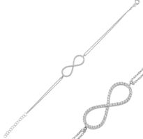 Armband Infinity Zirkonia 925 Silber zart filigran Unendlich