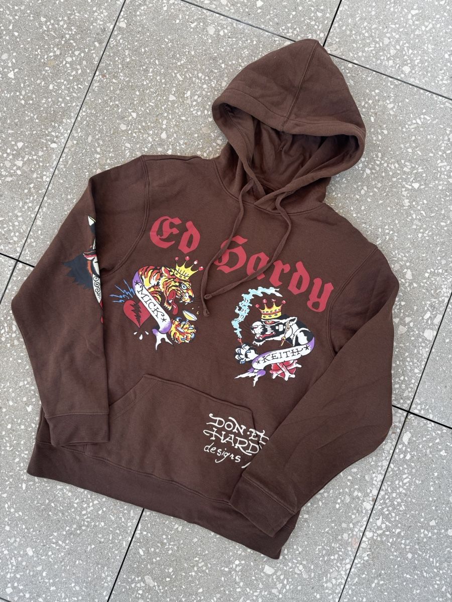 Ed Hardy Maglioni & Felpe: Sweat à capuche Ed Hardy marron taille M – Usato da Genève venduto da Thelimitedshop